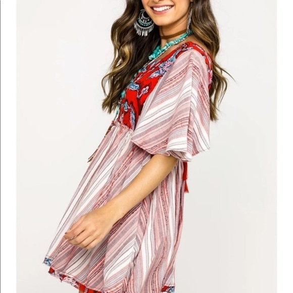 Free People Under the Sun Tunic Top - Red - Picture 3 of 6